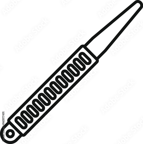 Simple vector icon of a shock absorber, a crucial part of car suspension systems, presented on white background