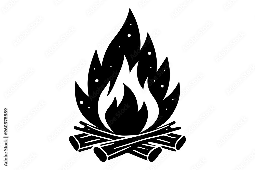 Campfire icon, bonfire vector silhouette, fire vector
Campfire icon, bonfire vector silhouette, fire vector