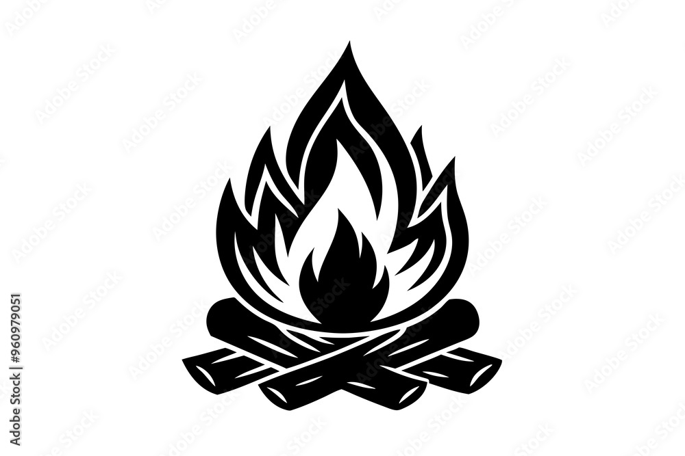 Campfire icon, bonfire vector silhouette, fire vector
Campfire icon, bonfire vector silhouette, fire vector