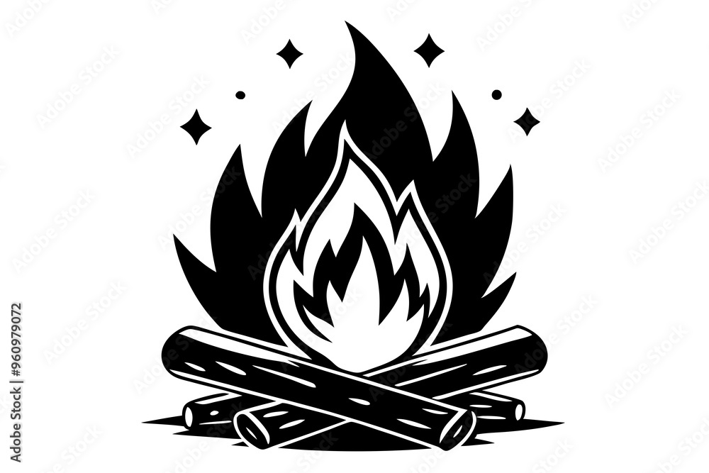 Campfire icon, bonfire vector silhouette, fire vector
Campfire icon, bonfire vector silhouette, fire vector