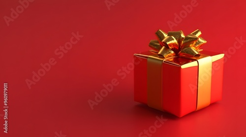 Wallpaper Mural Gold Christmas gift boxes collection, on a red background, banner for website. Torontodigital.ca