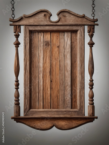 vintage wooden hanging sign