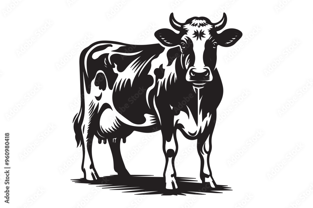 Cow silhouette vector illustration Cow silhouette vector illustration