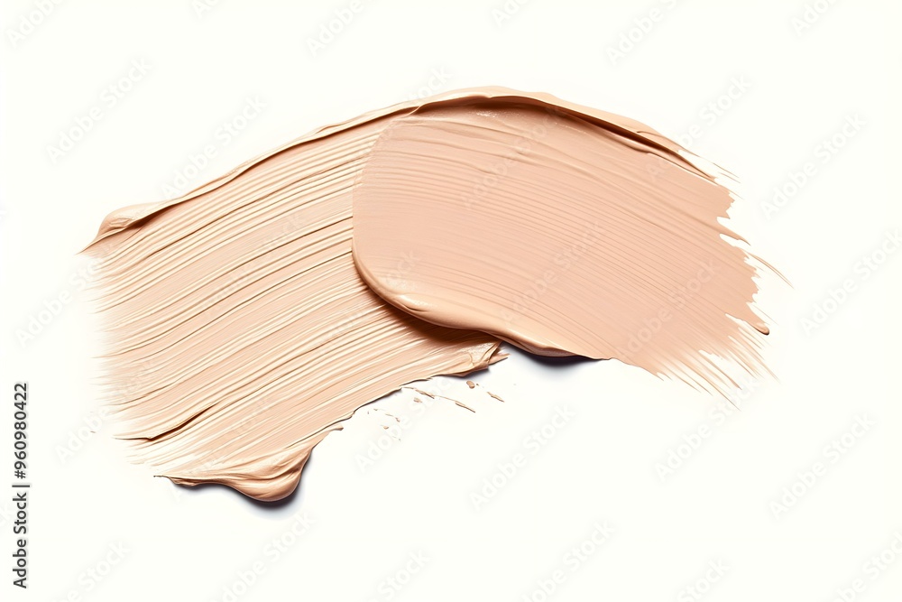 Foundation or bb cc cream and matte concealer texture swatch on white background Foundation or bb cc cream and matte concealer texture swatch on white background