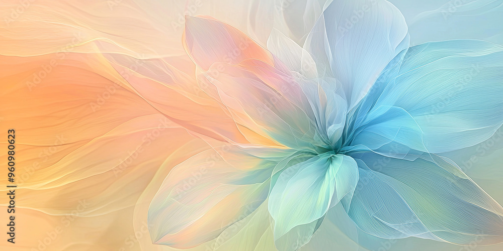 Abstract of colorful flowers with a gradient background, generative AI Abstract of colorful flowers with a gradient background, generative AI