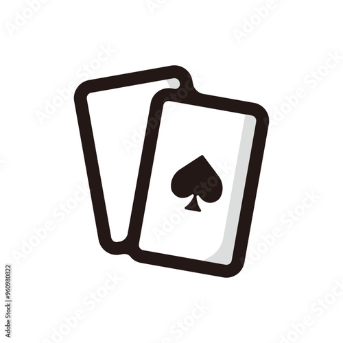 Playing card outline icon for graphic design, apps and websites