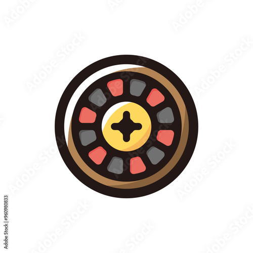 Roulette outline icon for graphic design, apps and websites