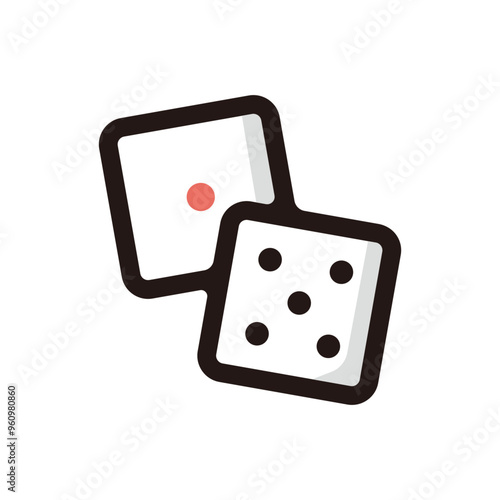 Dice outline icon for graphic design, apps and websites
