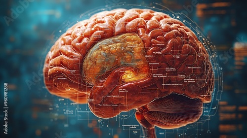 Human Brain Function Map detailed illustration of the human brain labeling different areas responsible for various functions eg motor control sensory processing language and memory