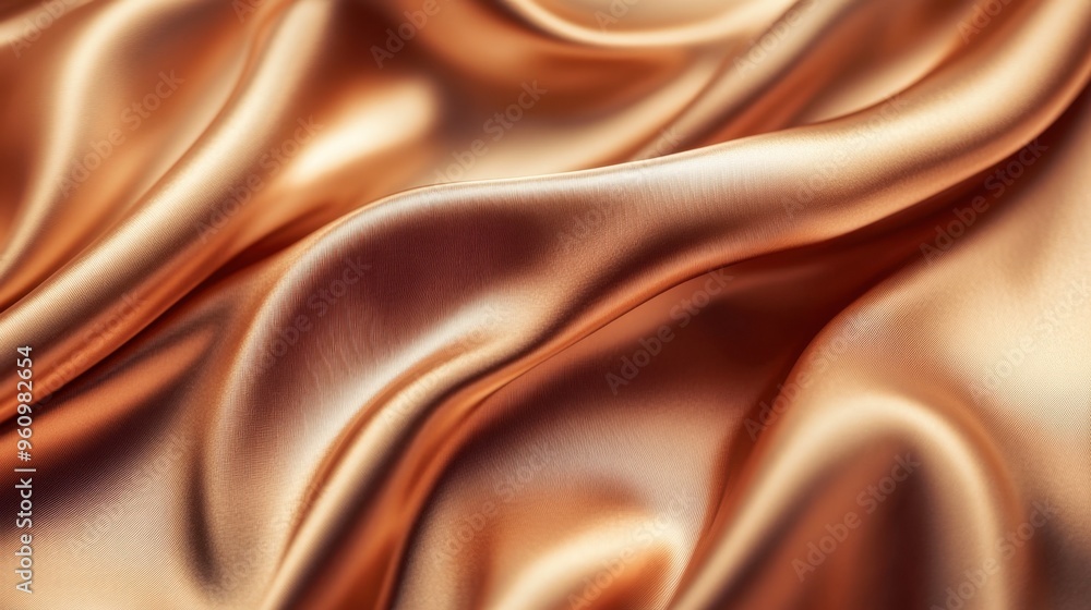 Fototapeta premium A close-up of silk fabric flowing gently in the wind, showcasing its smooth texture and luxurious sheen.