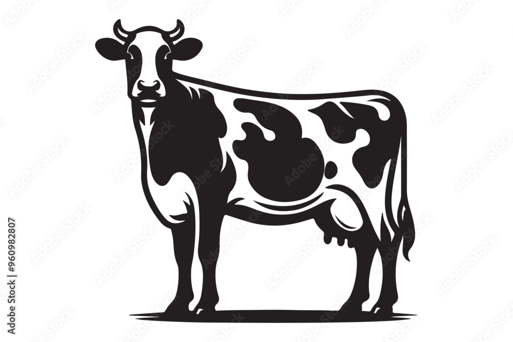 Cow silhouette vector illustration Cow silhouette vector illustration