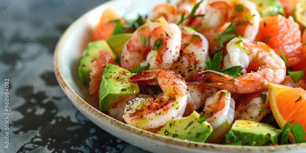 Avocado and Grapefruit Salad with Shrimp Avocado and Grapefruit Salad with Shrimp