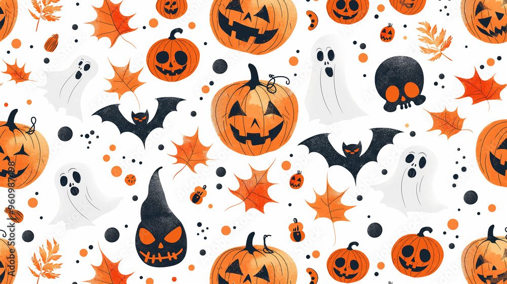 Soft Pastel Halloween Pattern Design Soft Pastel Halloween Pattern Design