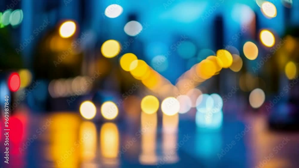 Abstract blurred city lights at night. Abstract blurred city lights at night.