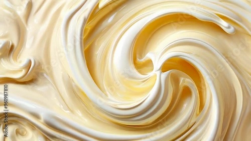 A swirling blend of creamy textures in soft yellow and white hues.