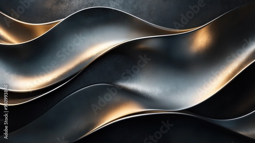 Abstract Metallic Waves with a Subtle Glow