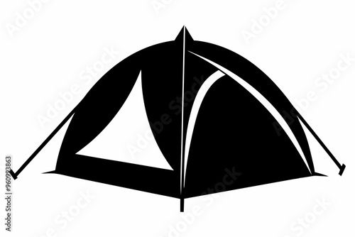 Camping Tent Svg, Camping Tent Silhouette. Vector illustration
