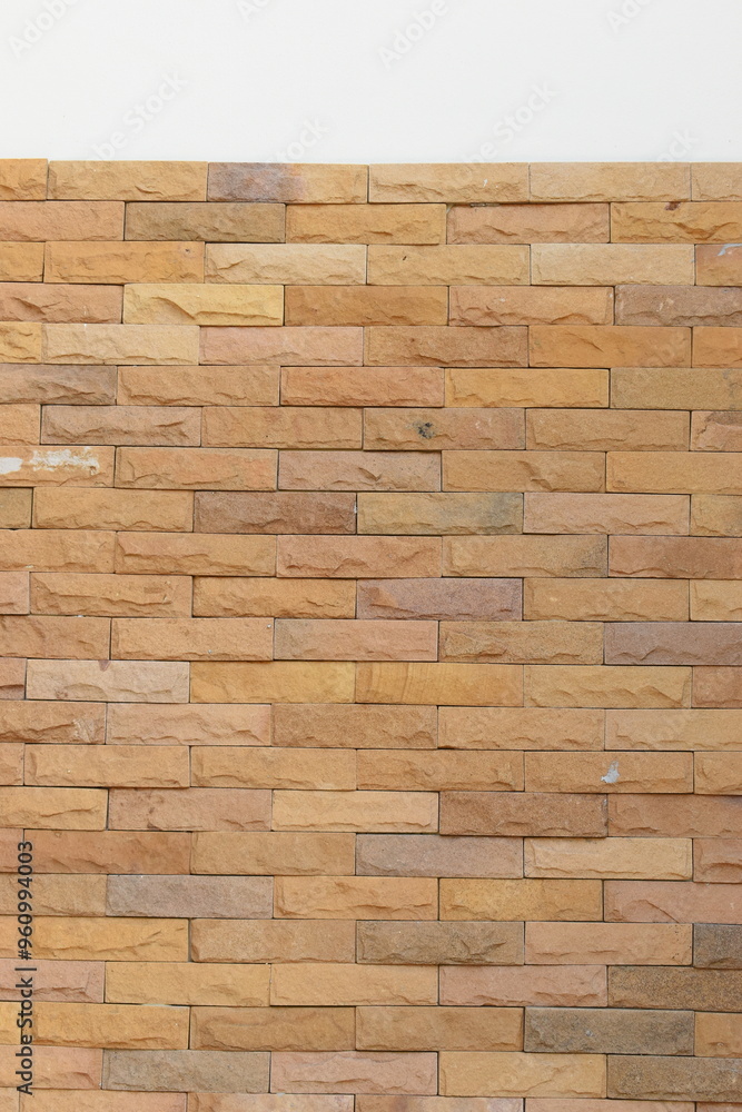 Fototapeta premium brown old brick wall background, exterior design for home