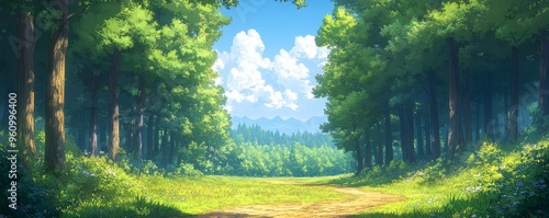 鬱蒼とした森の背景