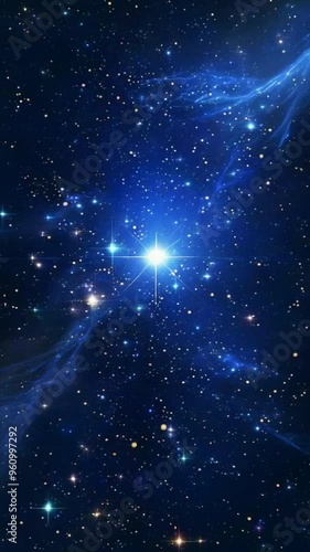 Wallpaper Mural A bright star shining in a dark blue night sky, surrounded by a cloud of stars and gas. Torontodigital.ca