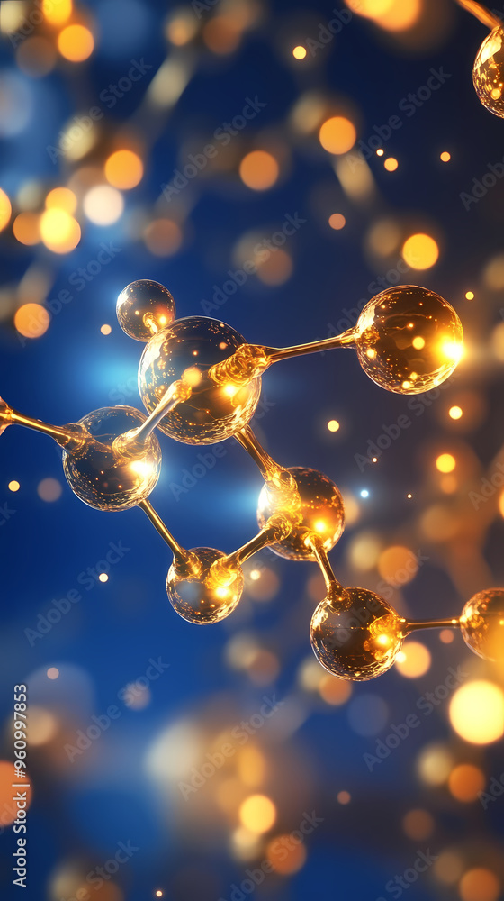 Futuristic molecular structure with light effects Futuristic molecular structure with light effects