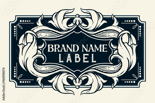 vintage style ornament label design