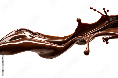 Chocolate Splash and Drizzle Against White Background