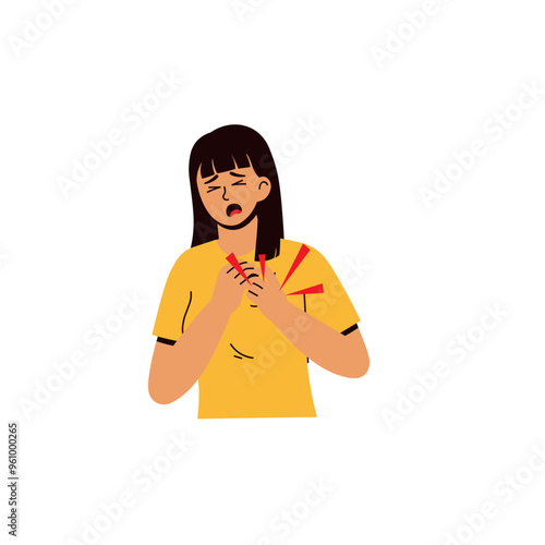Asthma Symptoms Illustration Chest Pain