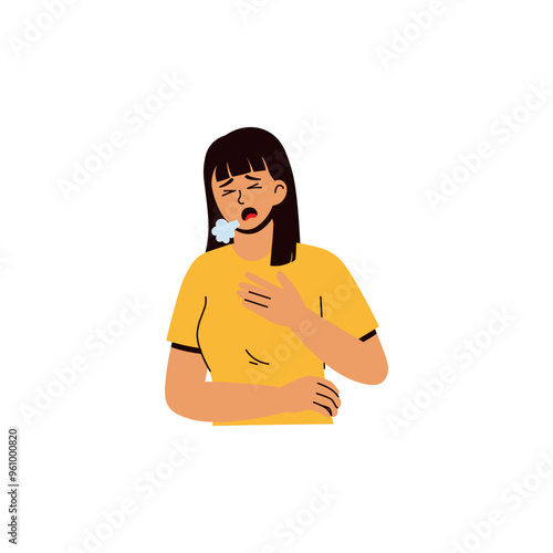 Asthma Symptoms Illustration Shortness of Breathing