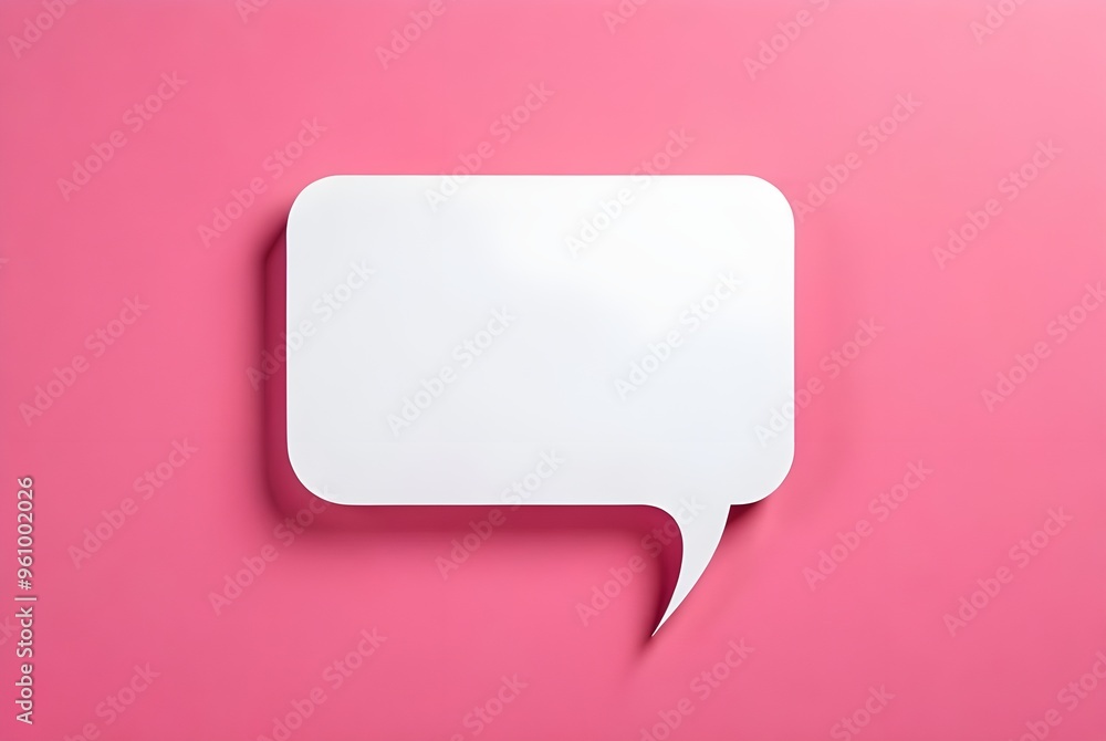 Paper speech bubble on pink background Paper speech bubble on pink background