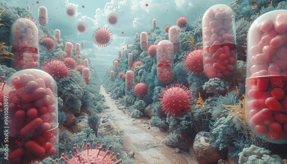 Obraz premium Pill-Filled Forest Landscape