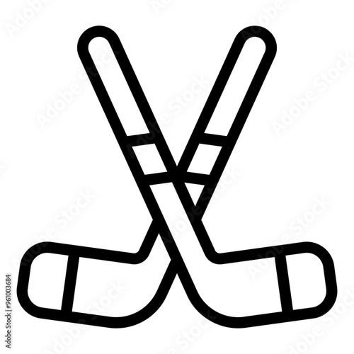 Hockey stick icon used in ice hockey games.
