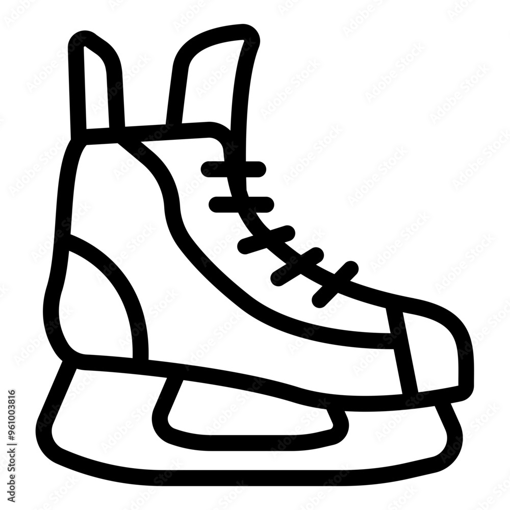 Hockey skate icon representing player performance and gear in ice hockey. Hockey skate icon representing player performance and gear in ice hockey.