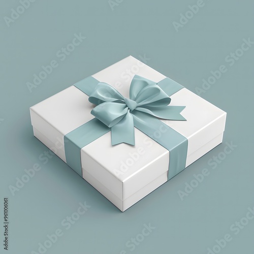 Isolated white gift box with red ribbon, perfect for Christmas, birthday, or any special occasion