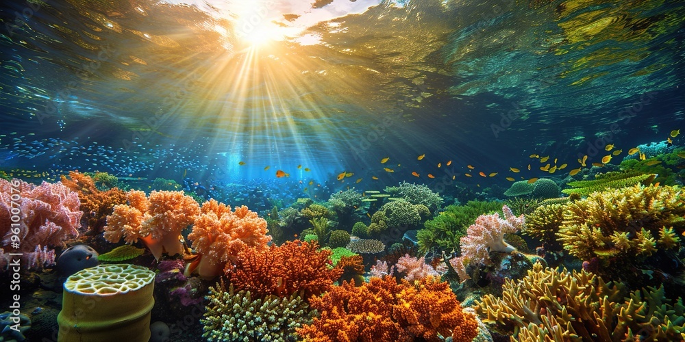 Fototapeta premium coral reef and fishes