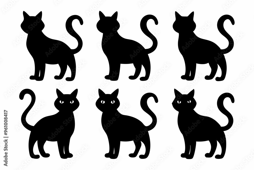 black silhouette of a cat collection, Set of cat silhouette vector
black silhouette of a cat collection, Set of cat silhouette vector