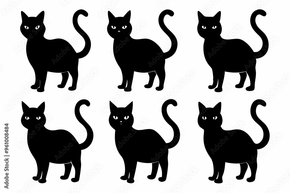 black silhouette of a cat collection, Set of cat silhouette vector
black silhouette of a cat collection, Set of cat silhouette vector