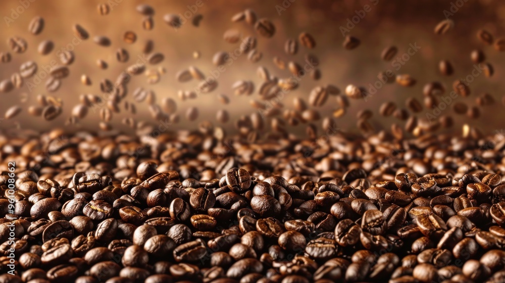 Coffee Beans Close-up, Roasted and Brown Beans Coffee Beans Close-up, Roasted and Brown Beans