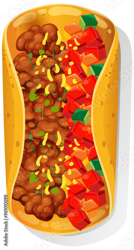 Delicious Mexican Taco Illustration
