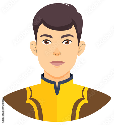 Illustration of a young prince in yellow outfit
