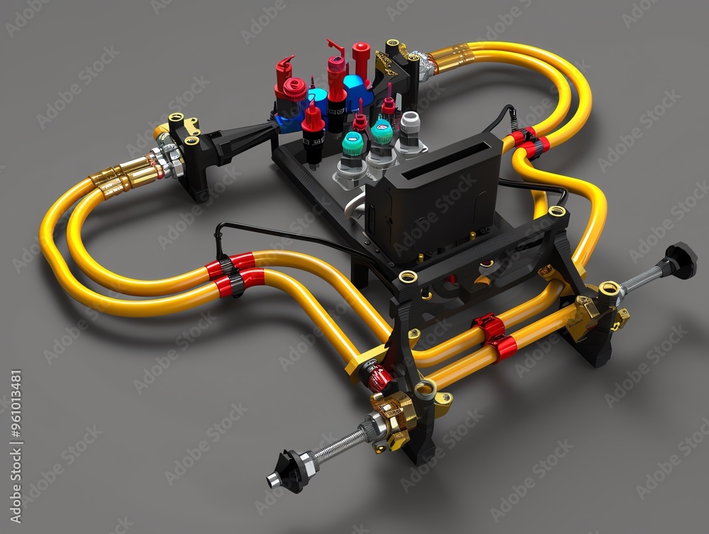 A 3D render of a UTV fuel injector harness A 3D render of a UTV fuel injector harness