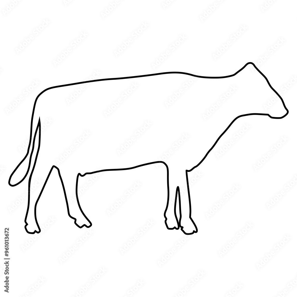 line cow Hand drawn illustration line cow Hand drawn illustration