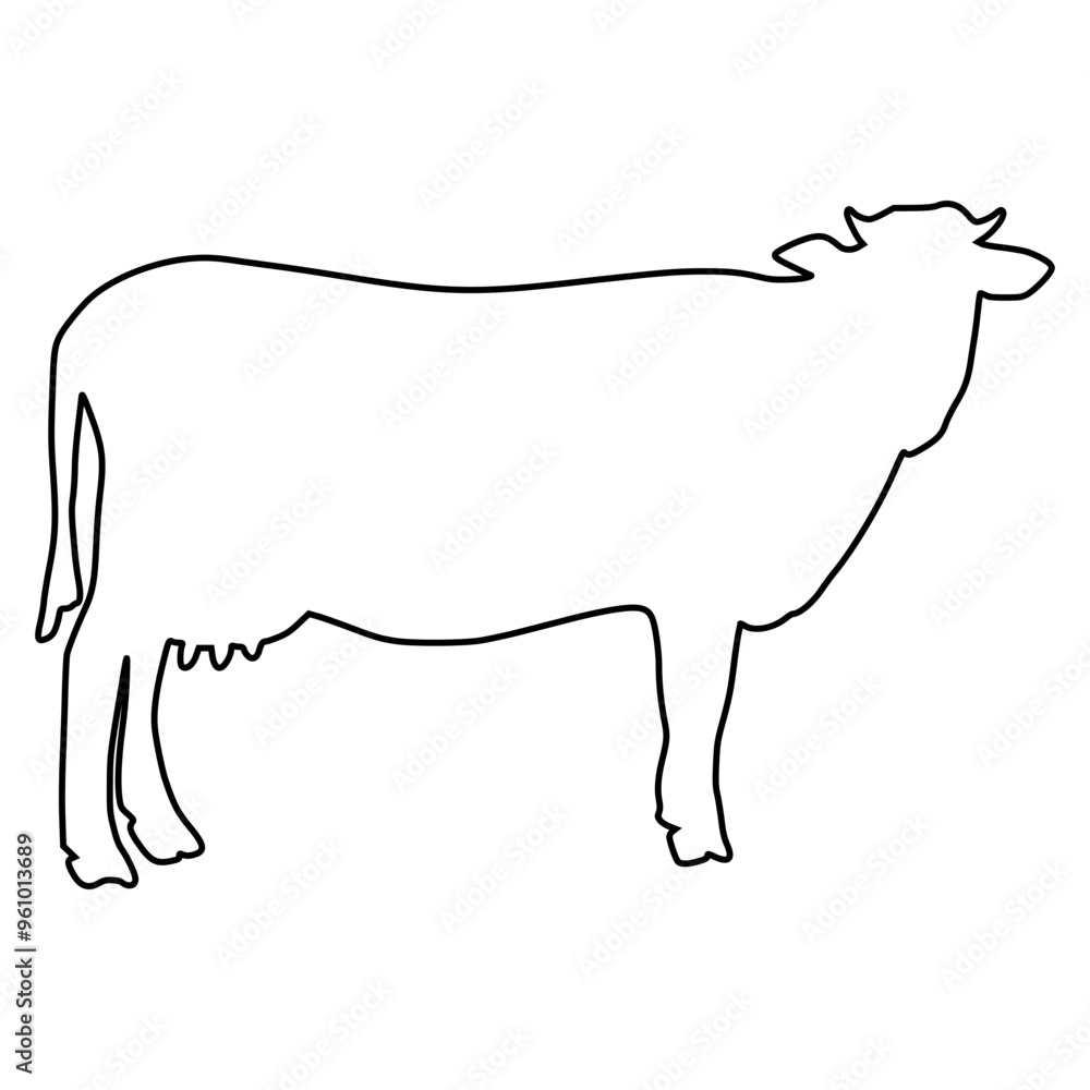 line cow Hand drawn illustration line cow Hand drawn illustration