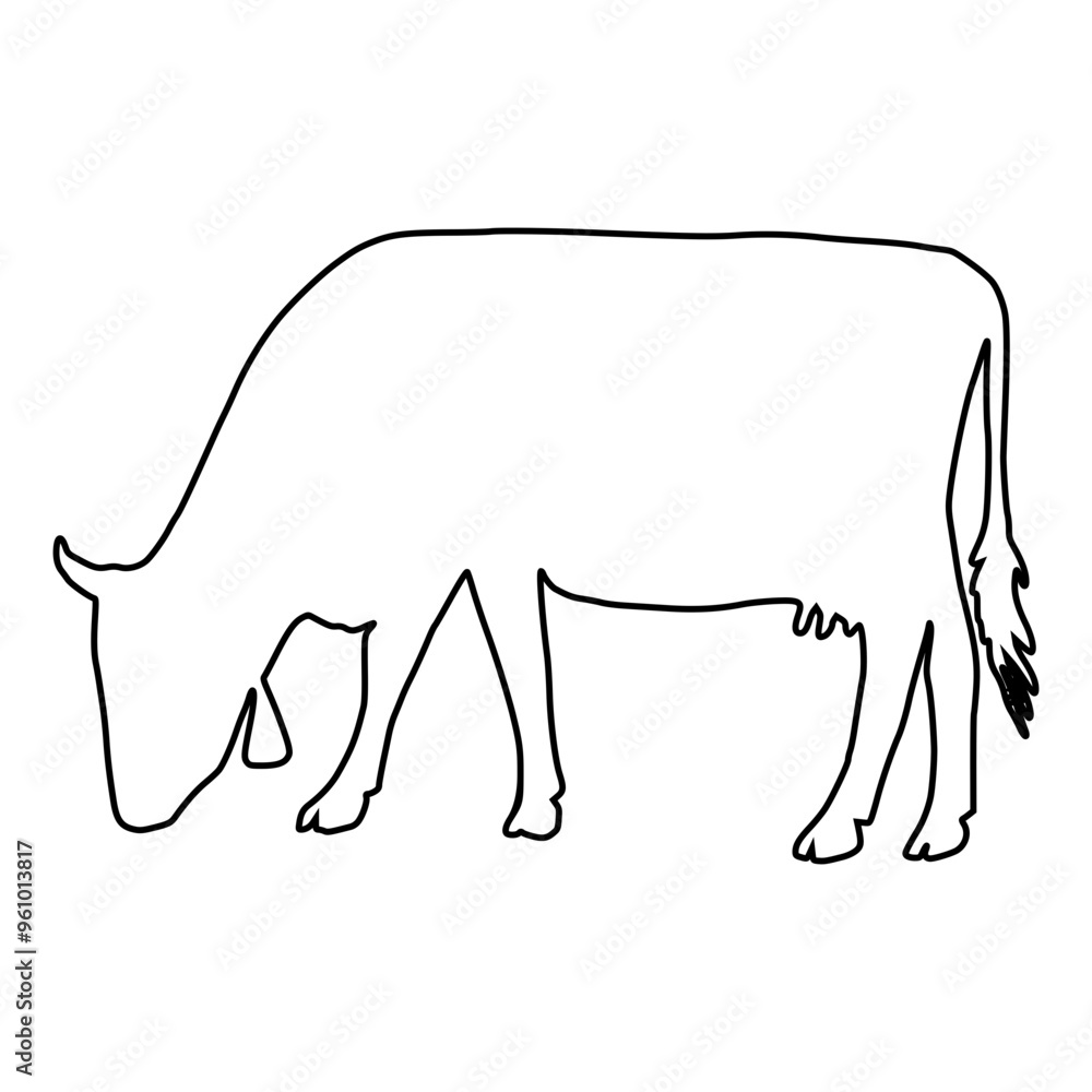 Cow line Hand Drawn Cow line Hand Drawn