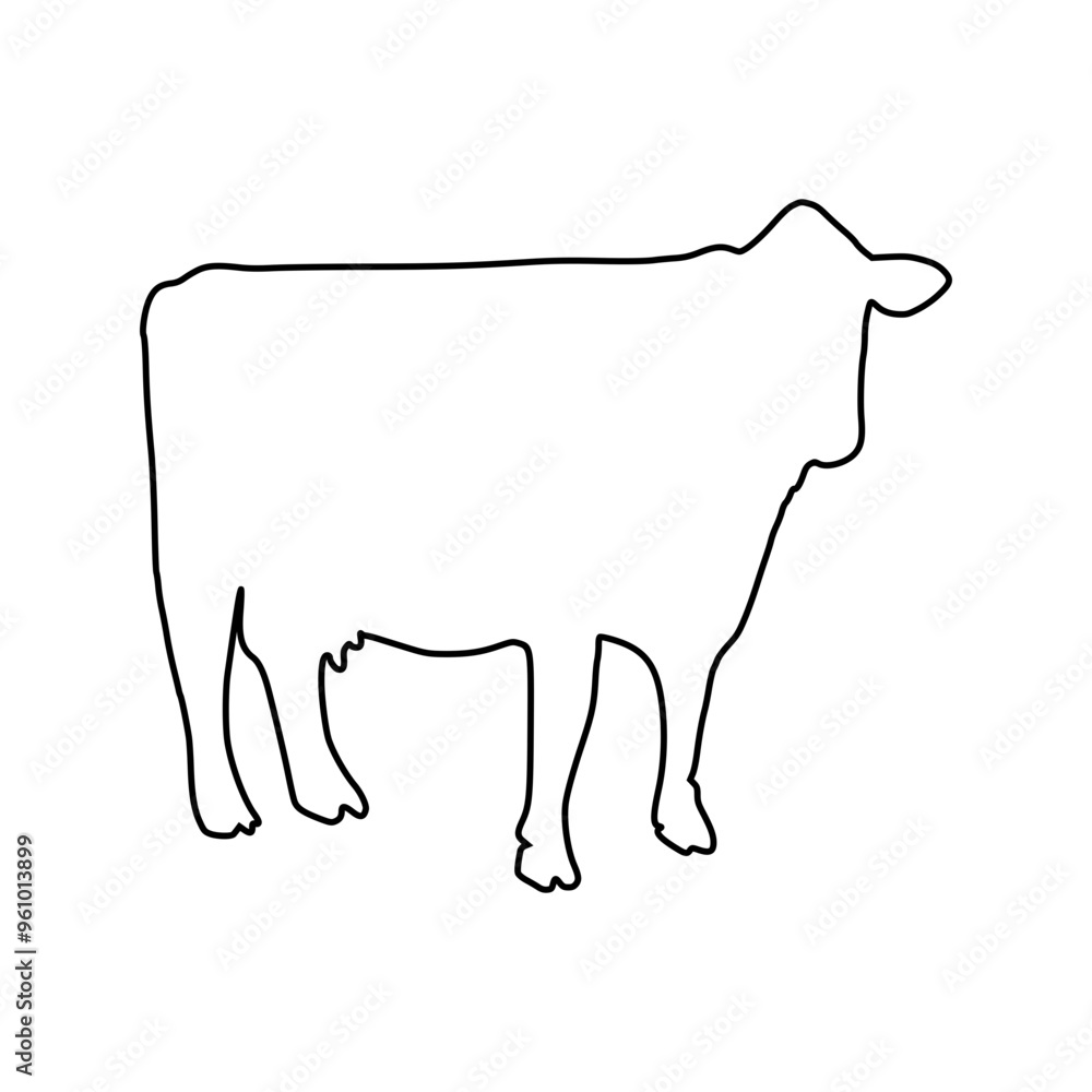 Cow line Hand Drawn Cow line Hand Drawn