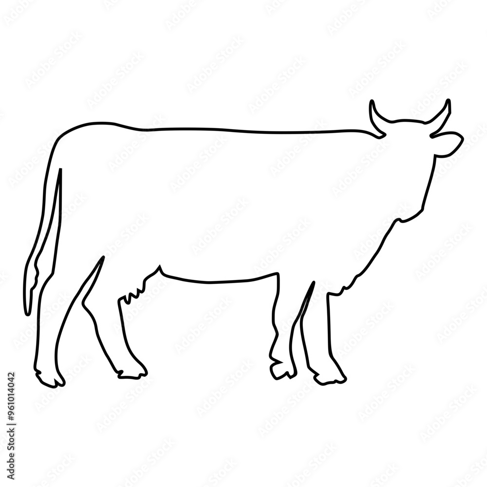 Cow line Hand Drawn Cow line Hand Drawn