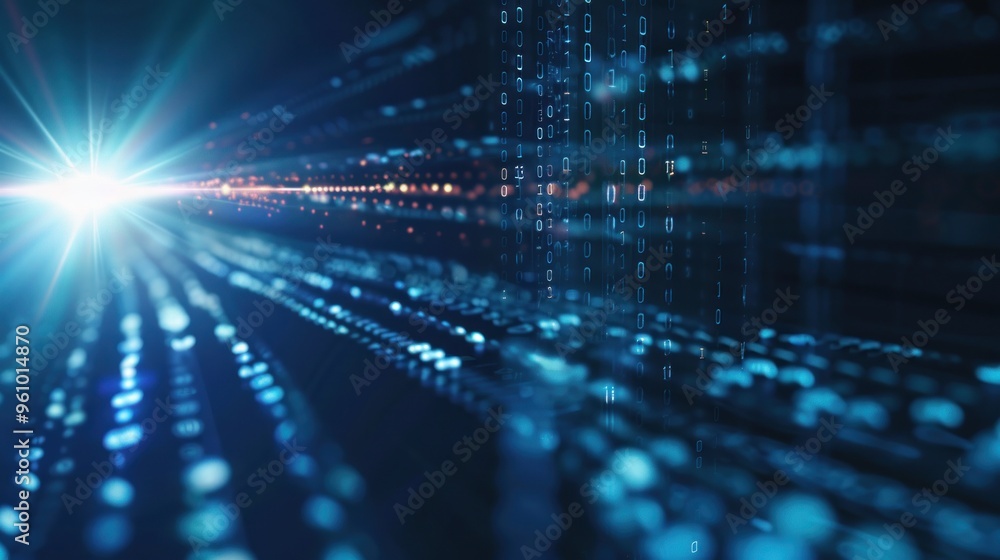 Abstract Digital Binary Code Tunnel Abstract Digital Binary Code Tunnel