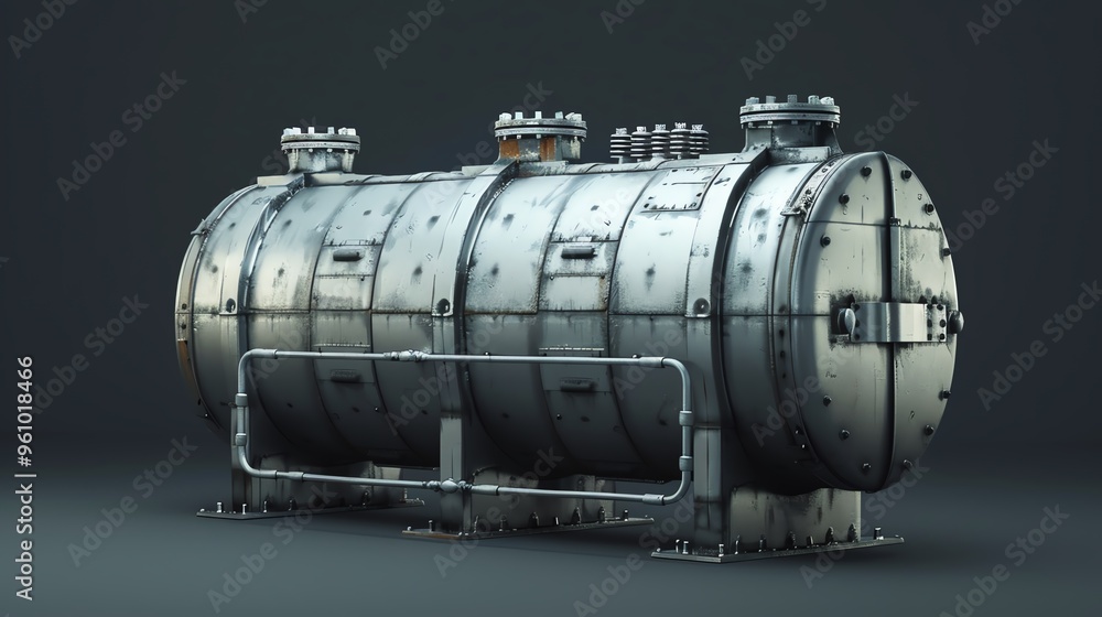 A detailed 3D render of a sidebyside fuel tank A detailed 3D render of a sidebyside fuel tank