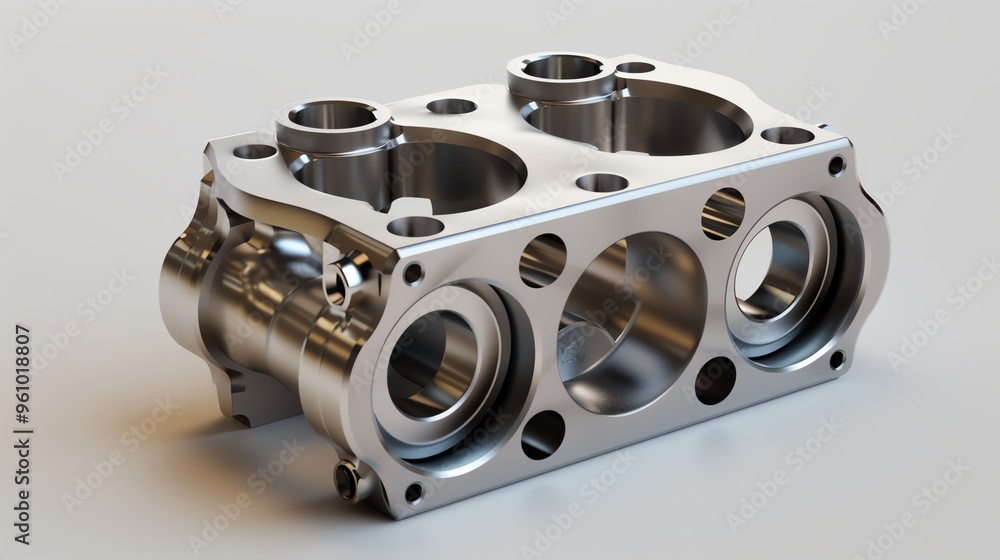 A detailed 3D render of a sidebyside throttle body spacer A detailed 3D render of a sidebyside throttle body spacer