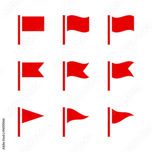 Red flag icon set